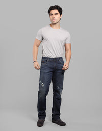 Dk Blue 5 Pocket Midrise, Comfort And Straight Fit Stretch Jeans