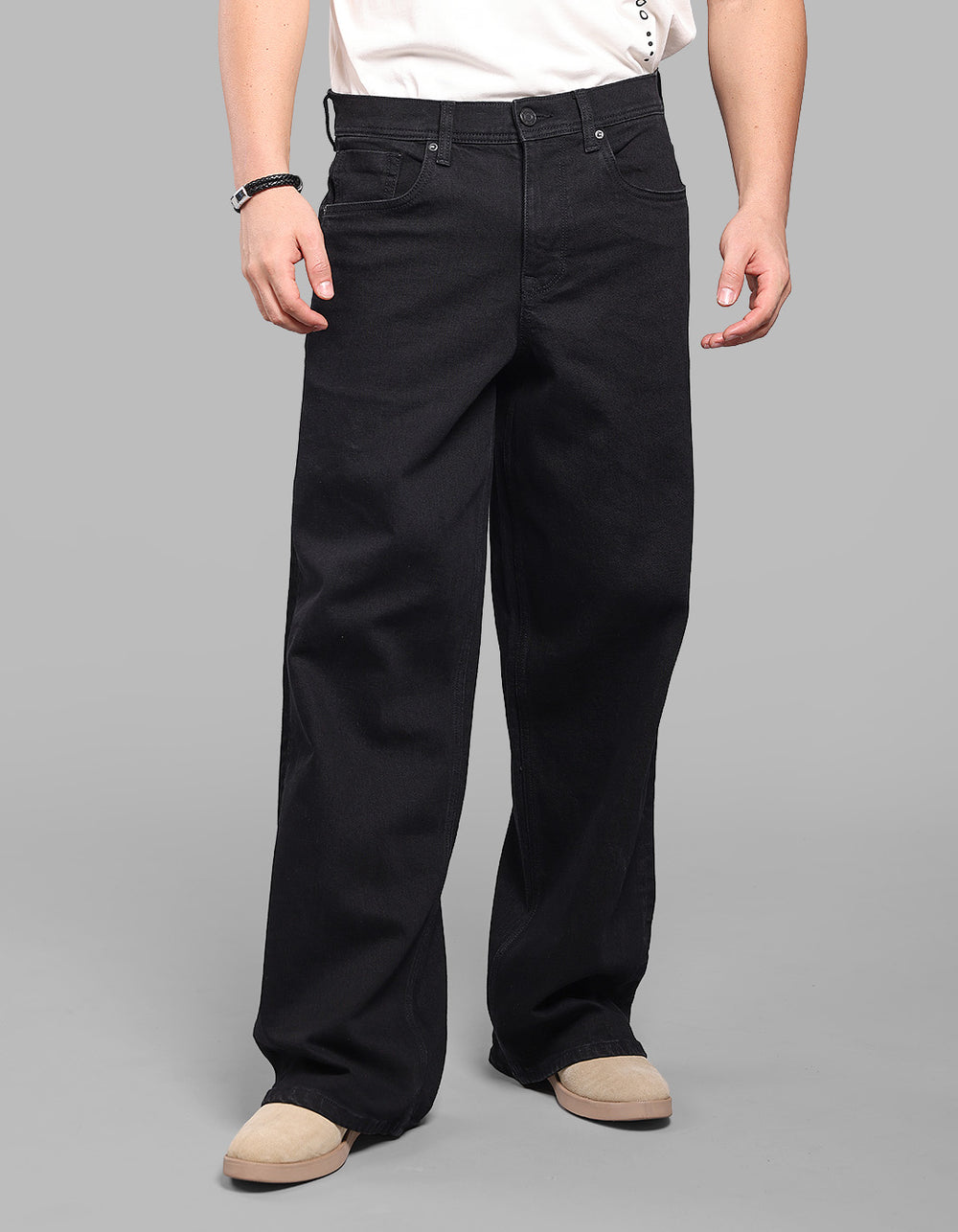 Black 5 Pocket Extra Loose Fit Jeans