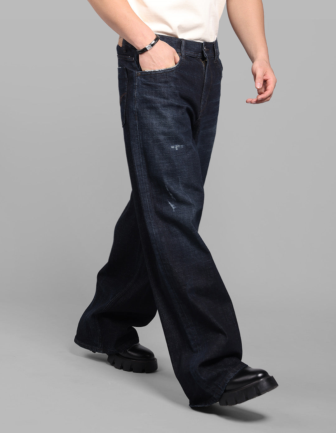 Dk Blue 5 Pocket Extra Loose Fit Jeans