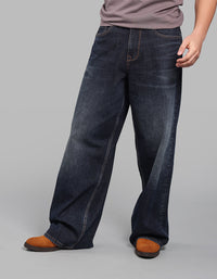 Dark Blue Extra Loose Fit Jeans