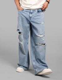 Med Blue Extra Loose Fit Jeans