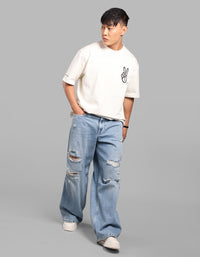 Med Blue Extra Loose Fit Jeans