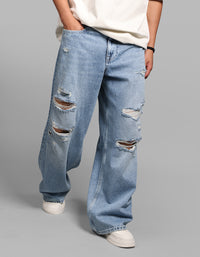 Med Blue Extra Loose Fit Jeans