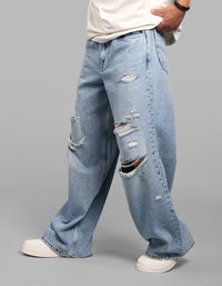 Med Blue Extra Loose Fit Jeans