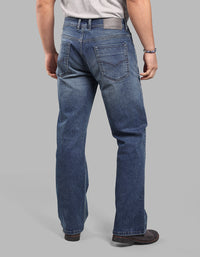 MED BLUE 5 Pocket Midrise Loose Fit Stretch Jeans