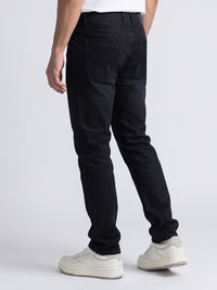 Dark Blue Mid-Rise Slim Straight Fit Stretch Jeans