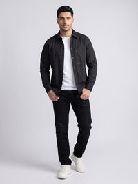 Dark Blue Mid-Rise Slim Straight Fit Stretch Jeans