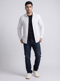 Petrol Blue Mid-Rise Slim Straight Fit Stretch Jeans