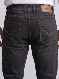Brown Mid-Rise Slim Straight Fit Stretch Jeans