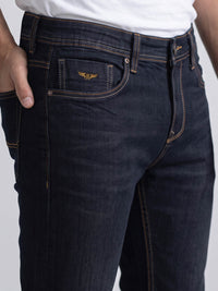 Dark Blue Low-Rise Ankle Length Stretch Jeans
