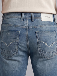 Light Blue Low-Rise Ankle Length Stretch Jeans
