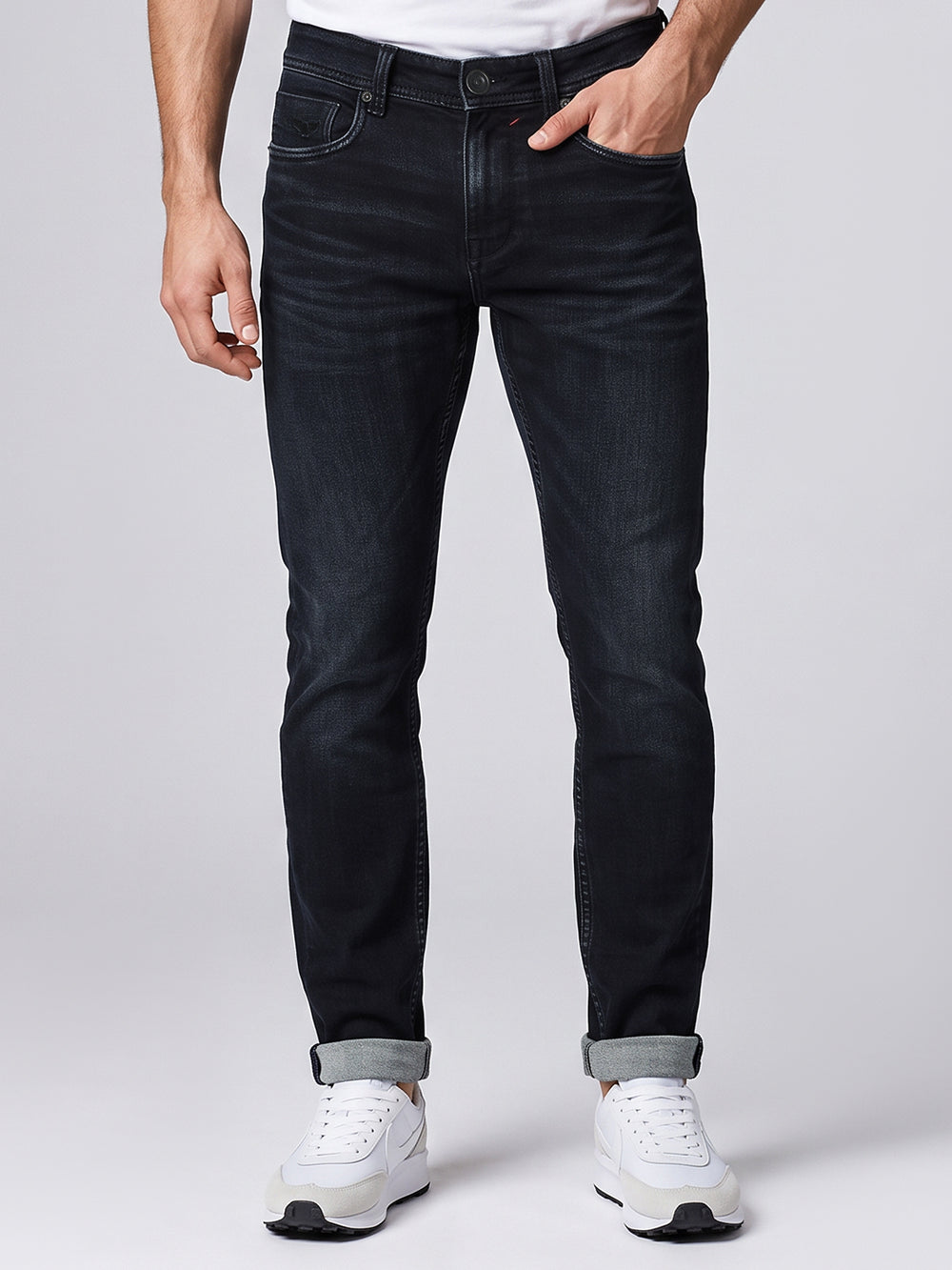 Dark Blue Low-Rise Ankle Length Stretch Jeans