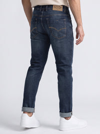 Med Blue Low-Rise Ankle Length Stretch Jeans