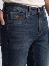 Med Blue Low-Rise Ankle Length Stretch Jeans