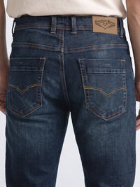 Med Blue Low-Rise Ankle Length Stretch Jeans