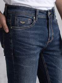 Med Blue Low-Rise Ankle Length Stretch Jeans