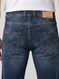 Med Blue Low-Rise Ankle Length Stretch Jeans