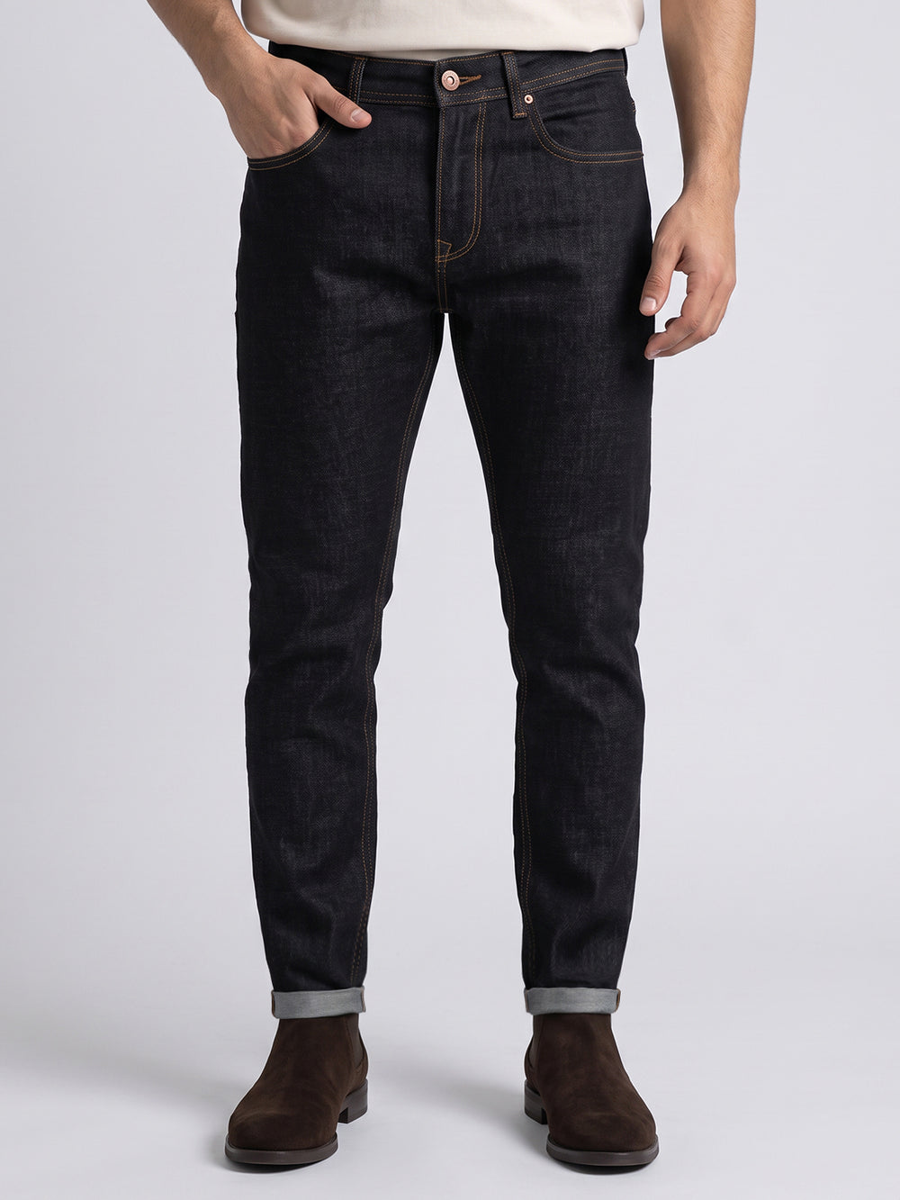 Dark Blue Low-Rise Ankle Length Stretch Jeans