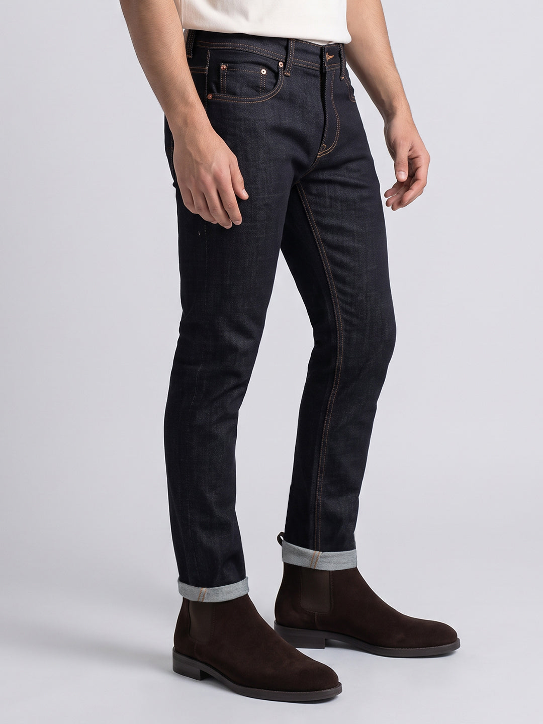 Dark Blue Low-Rise Ankle Length Stretch Jeans