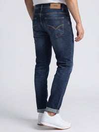 Med Blue Low-Rise Ankle Length Stretch Jeans