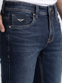 Med Blue Low-Rise Ankle Length Stretch Jeans