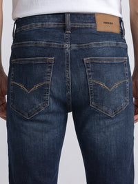 Med Blue Low-Rise Ankle Length Stretch Jeans