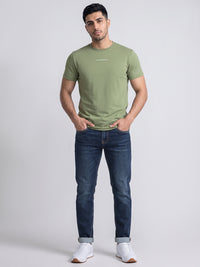 Med Blue Low-Rise Ankle Length Stretch Jeans