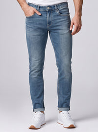 Med Blue Low-Rise Ankle Length Stretch Jeans