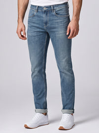 Med Blue Low-Rise Ankle Length Stretch Jeans