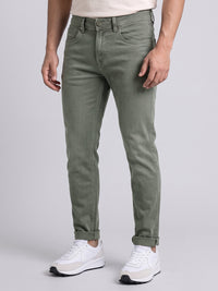 Light Olive Low-Rise Ankle Length Stretch Jeans