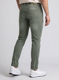 Light Olive Low-Rise Ankle Length Stretch Jeans