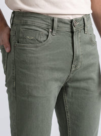 Light Olive Low-Rise Ankle Length Stretch Jeans