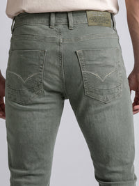 Light Olive Low-Rise Ankle Length Stretch Jeans