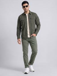 Light Olive Low-Rise Ankle Length Stretch Jeans