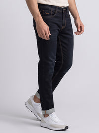 Dark Blue Low-Rise Ankle Length Stretch Jeans