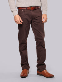 Wine Midrise, Comfort And Straight Fit Stretch Jeans