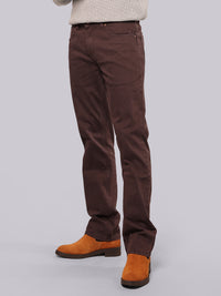 Wine Midrise, Comfort And Straight Fit Stretch Jeans