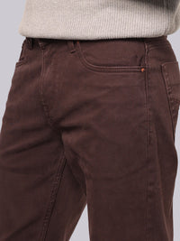 Wine Midrise, Comfort And Straight Fit Stretch Jeans