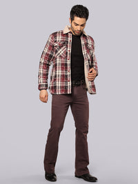 Med Wine Mid Rise Loose Boot Leg Stretch Jeans