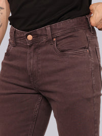 Med Wine Mid Rise Loose Boot Leg Stretch Jeans