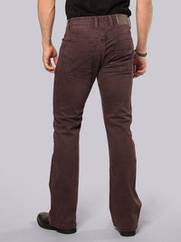 Med Wine Mid Rise Loose Boot Leg Stretch Jeans