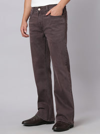 Med Wine Mid Rise Cropped Length Loose Boot Leg Stretch Jeans