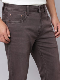 Med Wine Mid Rise Cropped Length Loose Boot Leg Stretch Jeans
