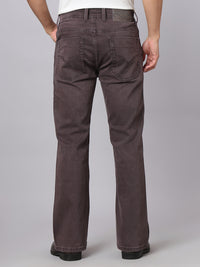 Med Wine Mid Rise Cropped Length Loose Boot Leg Stretch Jeans