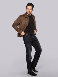 Dark Blue Midrise, Comfort And Straight Fit Stretch Jeans