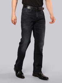 Dark Blue Midrise, Comfort And Straight Fit Stretch Jeans