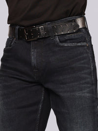 Dark Blue Midrise, Comfort And Straight Fit Stretch Jeans