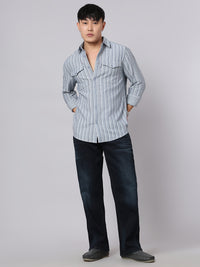 Dark Blue Midrise, Comfort And Straight Crop Length Stretch Jeans
