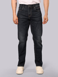 Dark Blue Midrise, Comfort And Straight Fit Stretch Jeans