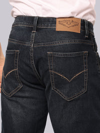 Dark Blue Midrise, Comfort And Straight Fit Stretch Jeans